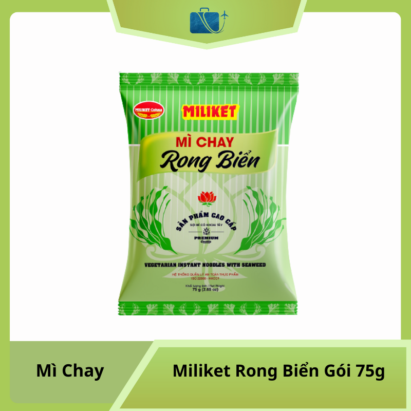 Mì Chay Miliket Rong Biển Gói 75g