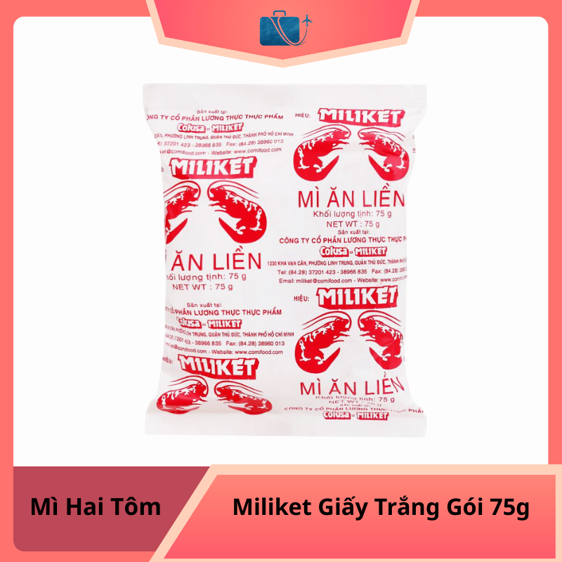 Mì Hai Tôm Miliket Giấy Trắng Gói 75g