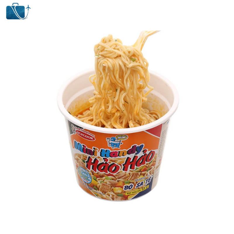 Mì Ăn Liền Mini Handy Hảo Hảo Vị Bò Sa Tế Ly 53g 4