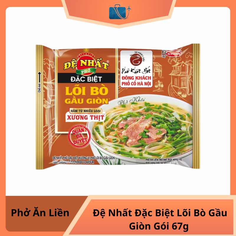 Phở Ăn Liền Đệ Nhất Đặc Biệt Lõi Bò Gầu Giòn Gói 67g