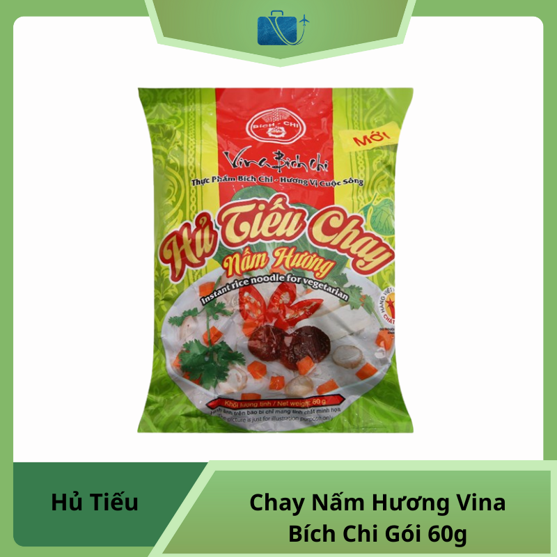 Hủ Tiếu Chay Nấm Hương Vina Bích Chi Gói 60g