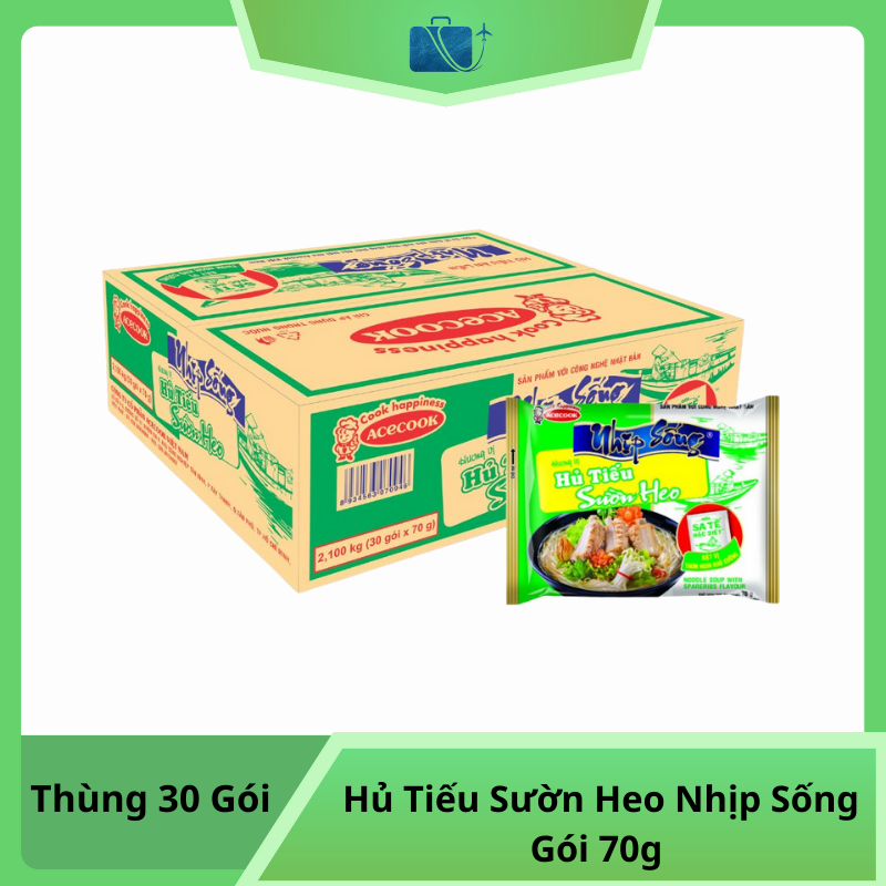 Thùng 30 Gói Hủ Tiếu Sườn Heo Nhịp Sống 70g