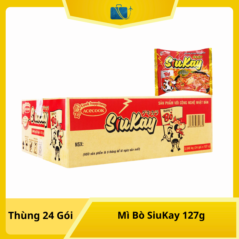 Thùng 24 Gói Mì Bò SiuKay 127g
