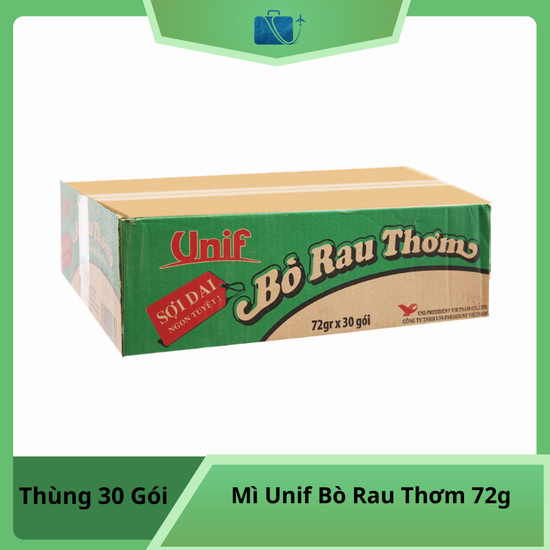 Thùng 30 Gói Mì Unif Bò Rau Thơm 72g