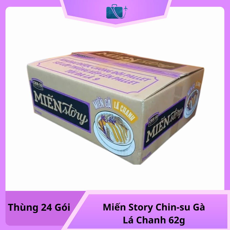 Thùng 24 Gói Miến Story Chin-su Gà Lá Chanh 62g
