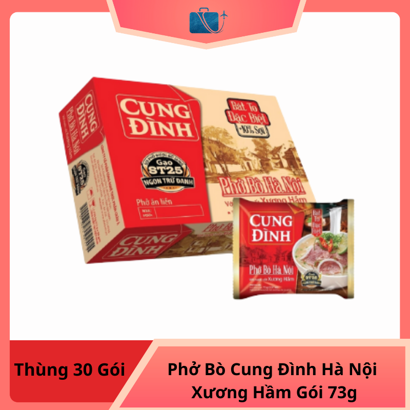 Thùng 30 Gói Phở Bò Cung Đình Hà Nội Xương Hầm 73g