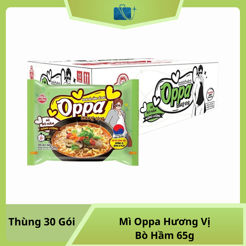 Thùng 30 Gói Mì Oppa Hương Vị Bò Hầm 65g