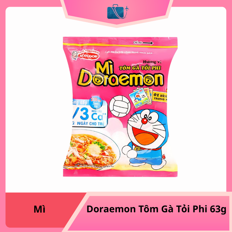 Mì Doraemon Tôm Gà Tỏi Phi Gói 63g