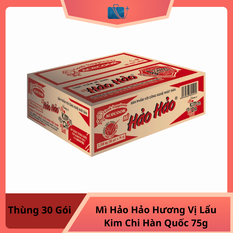 Thùng 30 Gói Mì Hảo Hảo Hương Vị Lẩu Kim Chi Hàn Quốc 75g