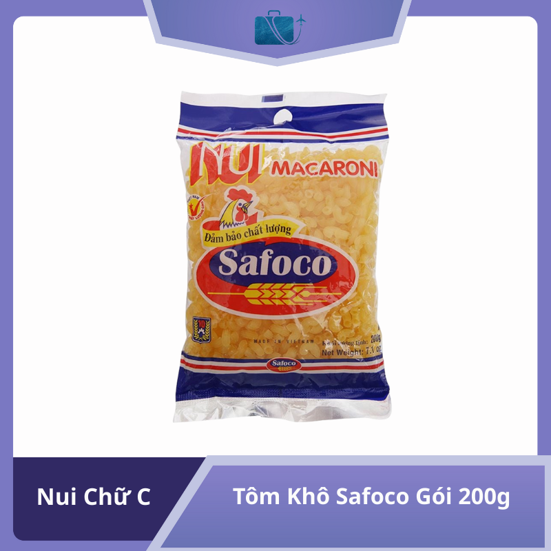 Nui Chữ C Tôm Khô Safoco Gói 200g
