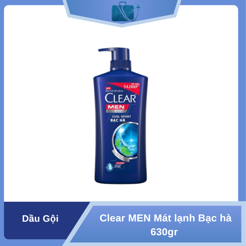 Dầu Gội Clear Men Mát Lạnh Bạc Hà 630gr
