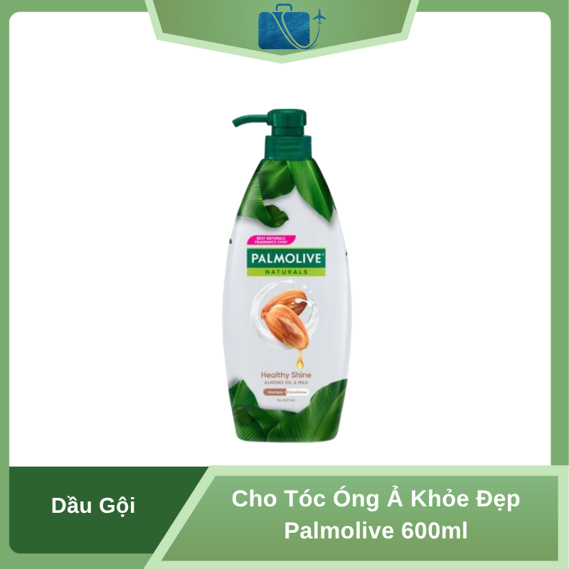 Dầu Gội Cho Tóc Óng Ả Khỏe Đẹp Palmolive Naturals Healthy Shine Almond Oil & Milk 600ml