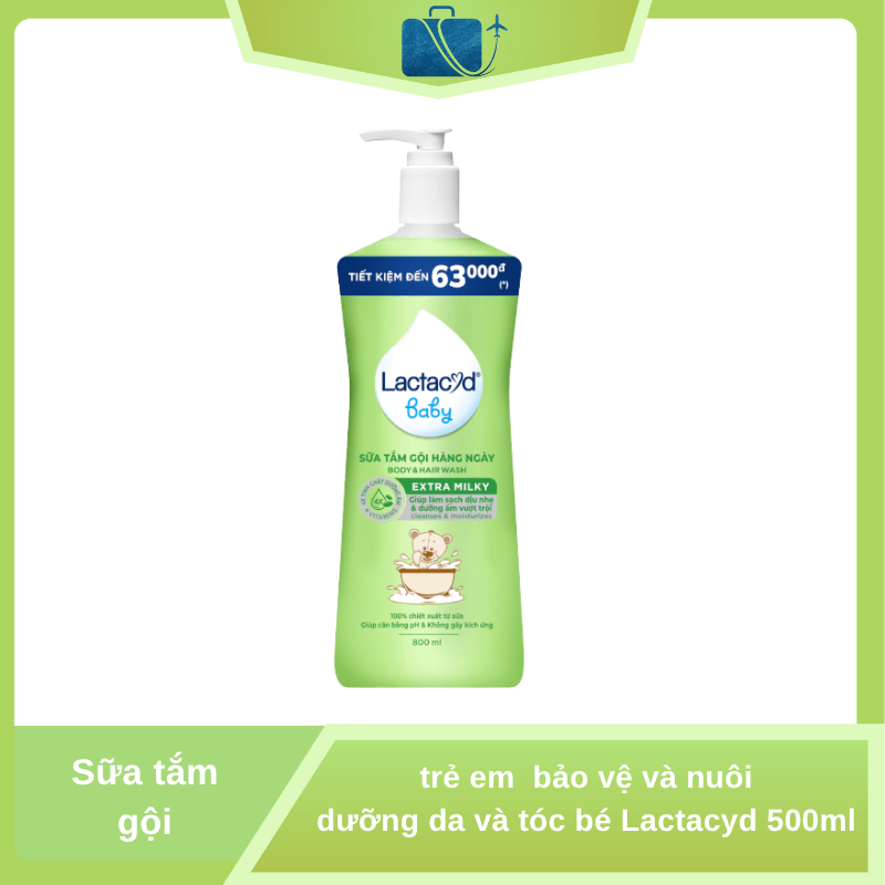 Sữa Tắm Gội Trẻ Em Lactacyd STG Extra Milky 500ml