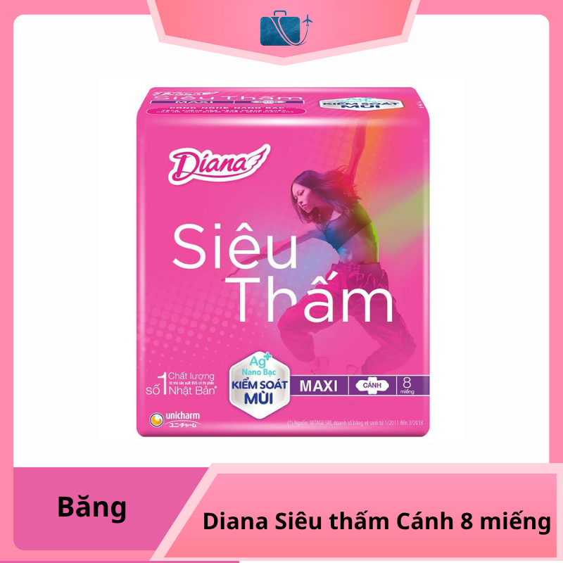 Băng vệ sinh Diana Siêu thấm Cánh 8 miếng