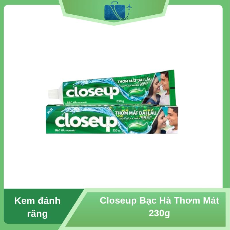 Kem Đánh Răng Closeup Bạc Hà Thơm Mát 230g