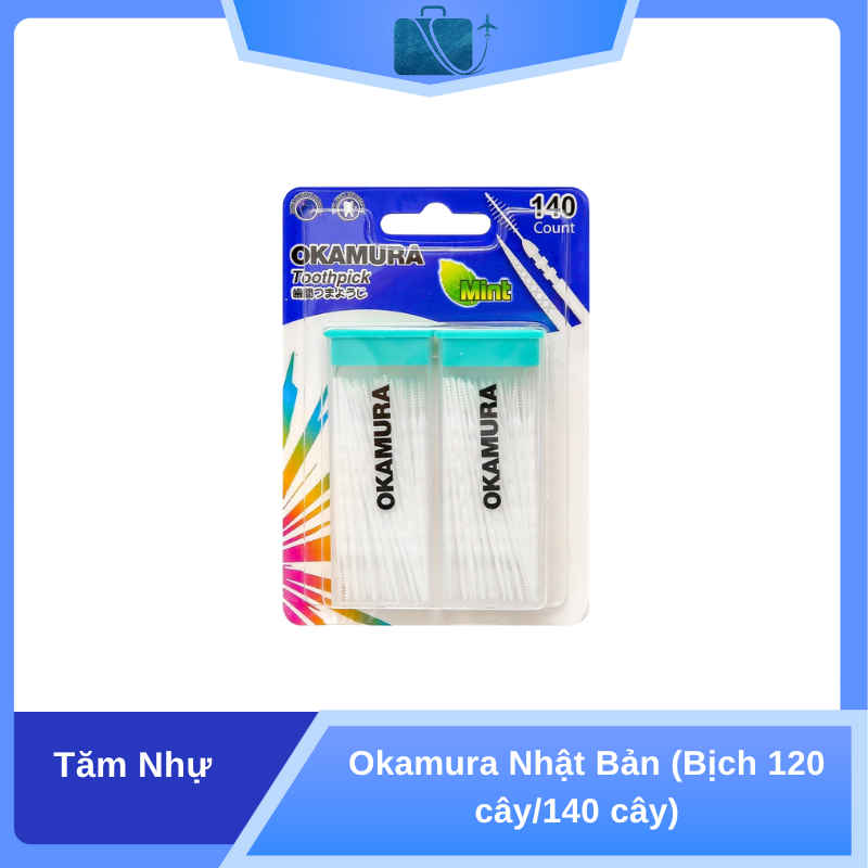 Tăm Nhựa Okamura Nhật Bản (Bịch 120 cây/140 cây)
