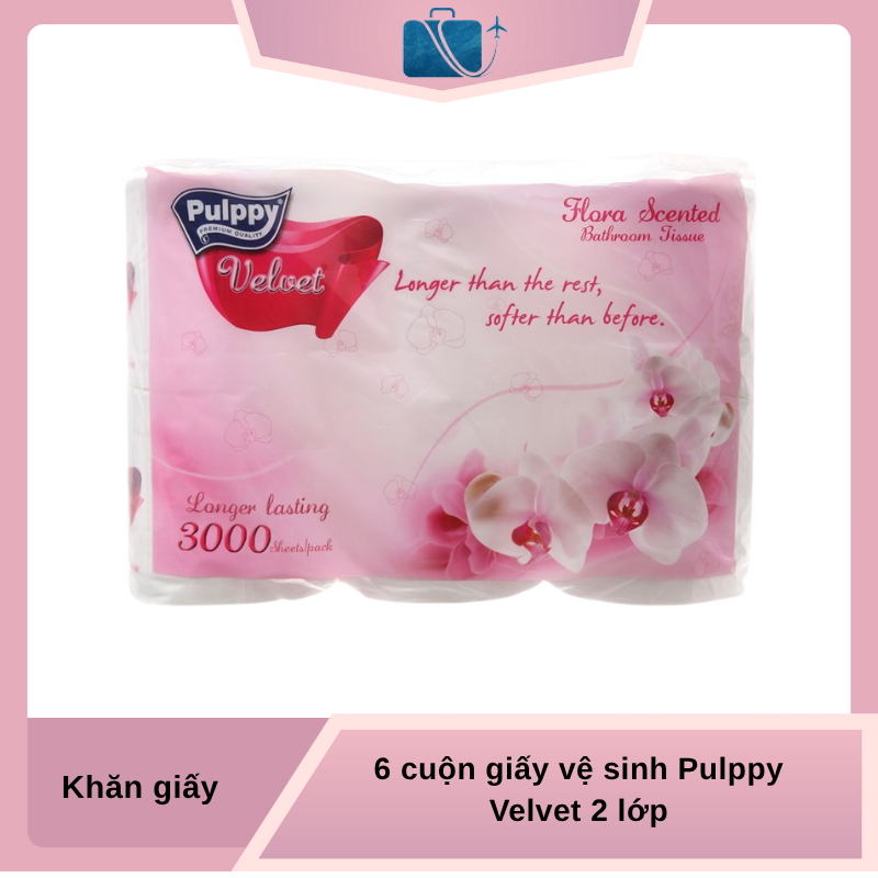 6 Cuộn Giấy Vệ Sinh Pulppy Velvet 2 Lớp