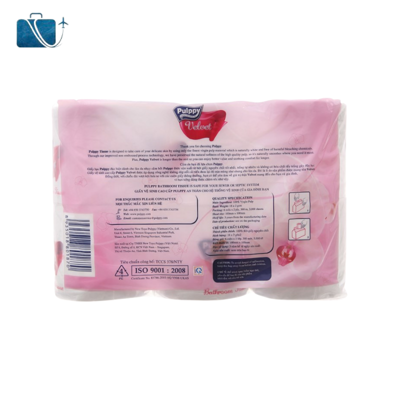 6 Cuộn Giấy Vệ Sinh Pulppy Velvet 2 Lớp 2