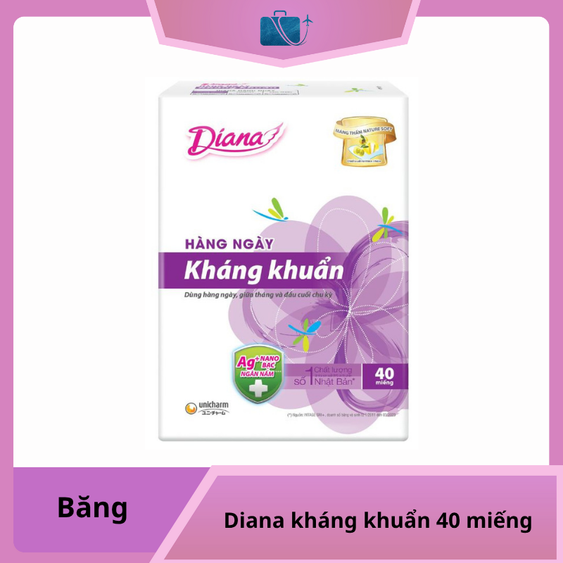 Băng vệ sinh hằng ngày Diana kháng khuẩn 40 miếng