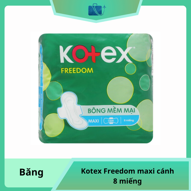 Băng vệ sinh Kotex Freedom maxi cánh 8 miếng
