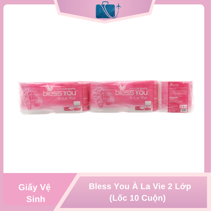 Giấy Vệ Sinh Bless You À La Vie 2 Lớp (Lốc 10 Cuộn)