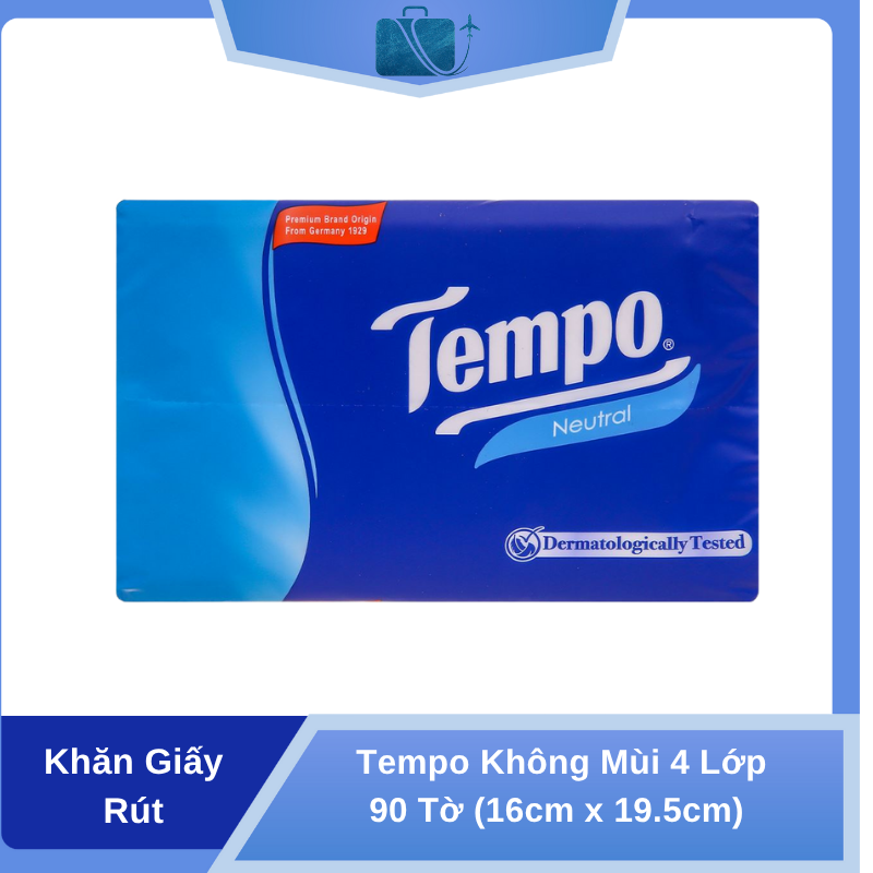 Khăn Giấy Rút Tempo Không Mùi 4 Lớp 90 Tờ (16cm x 19.5cm)