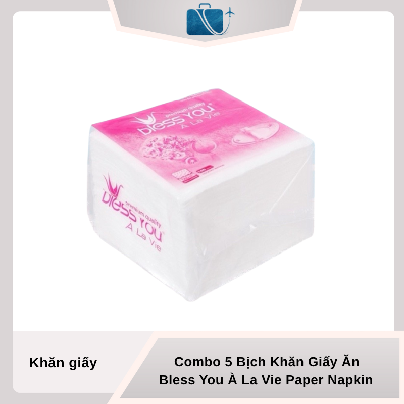 Combo 5 Bịch Khăn Giấy Ăn Bless You À La Vie 100 Tờ