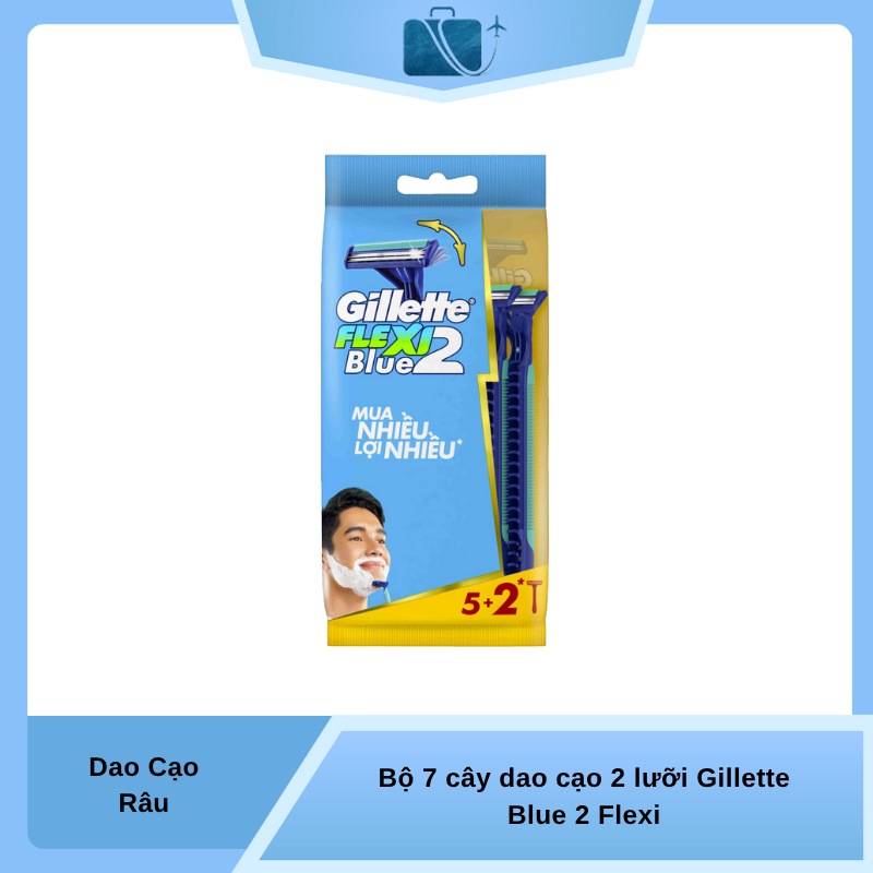 Bộ 7 Cây Dao Cạo 2 Lưỡi Gillette Blue 2 Flexi