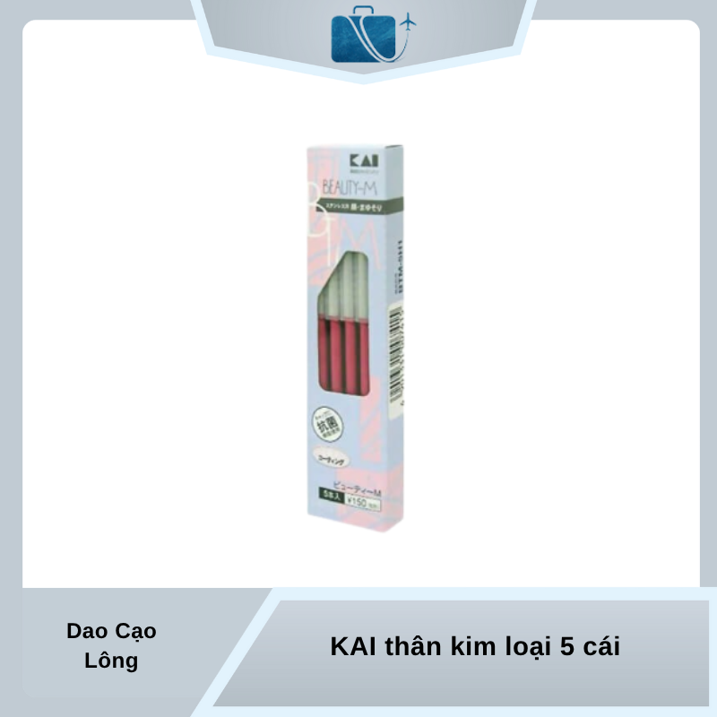 Dao Cạo Lông Mặt KAI Thân Kim Loại (5 Cái)