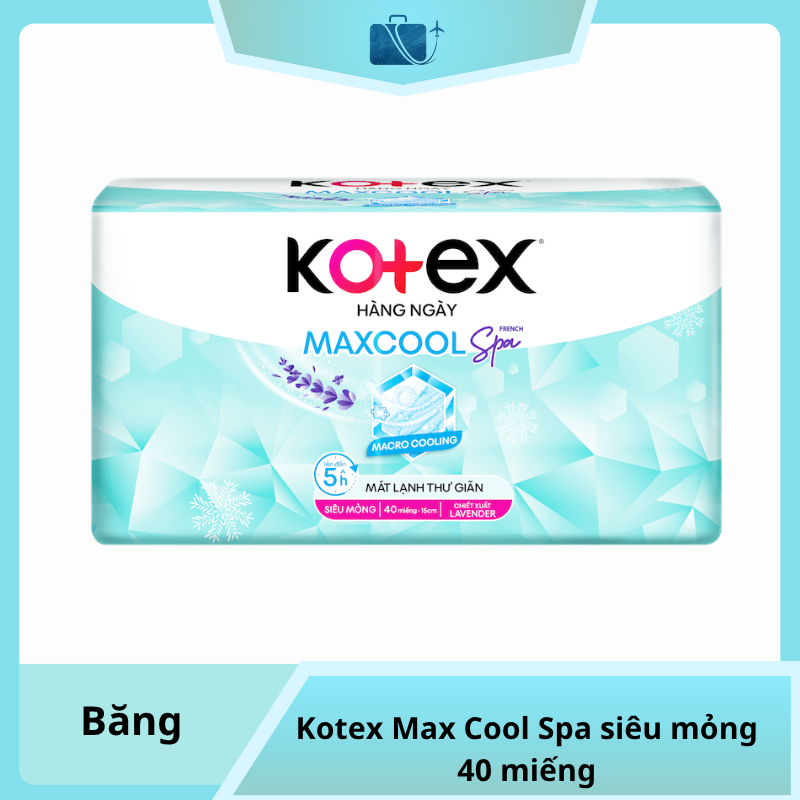 Băng vệ sinh hàng ngày Kotex Max Cool Spa siêu mỏng 40 miếng