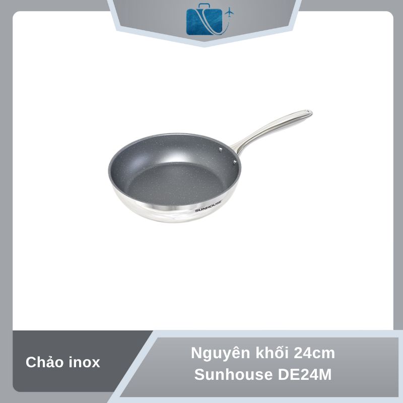 Chảo Inox Nguyên Khối 24cm SUNHOUSE DE24M