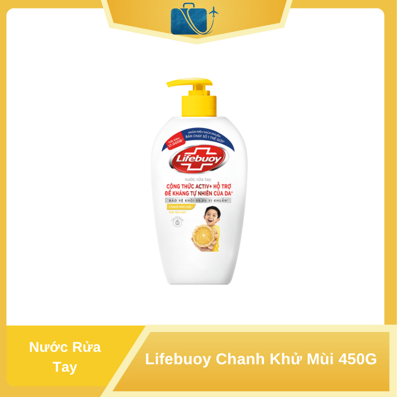 NƯỚC RỬA TAY LIFEBUOY CHANH KHỬ MÙI 450G