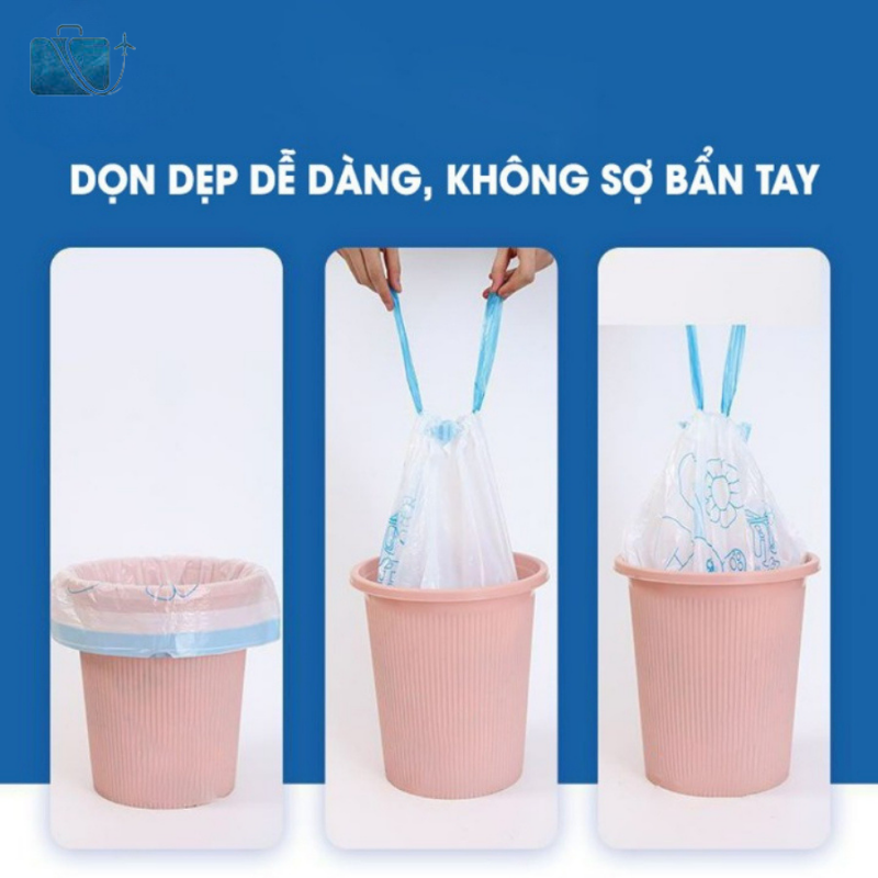 Túi Đựng Rác Dây Rút 100 Cái Hình Gấu 2
