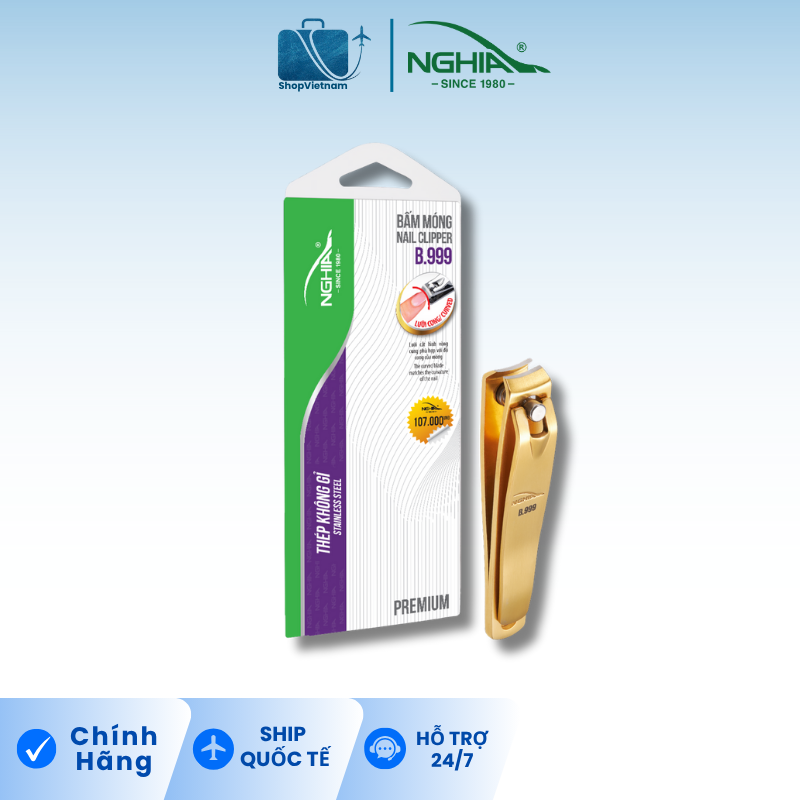 Bấm Móng Kềm Nghĩa B.999 – Inox Mạ Vàng
