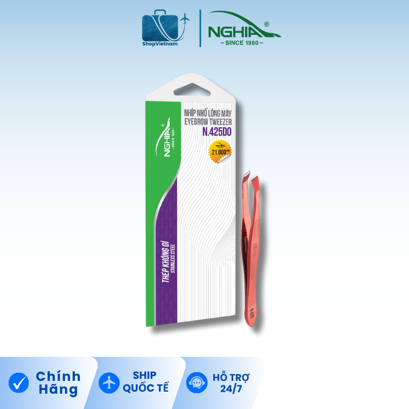 Nhíp nhổ lông mày Kềm Nghĩa N.425 đỏ