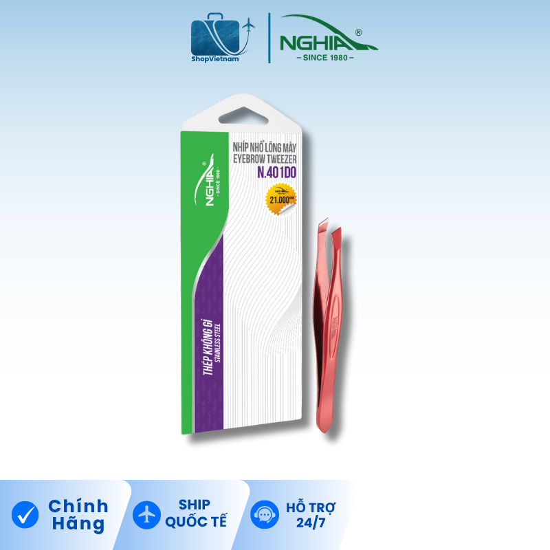 Nhíp nhổ lông mày Kềm Nghĩa N.401 đỏ