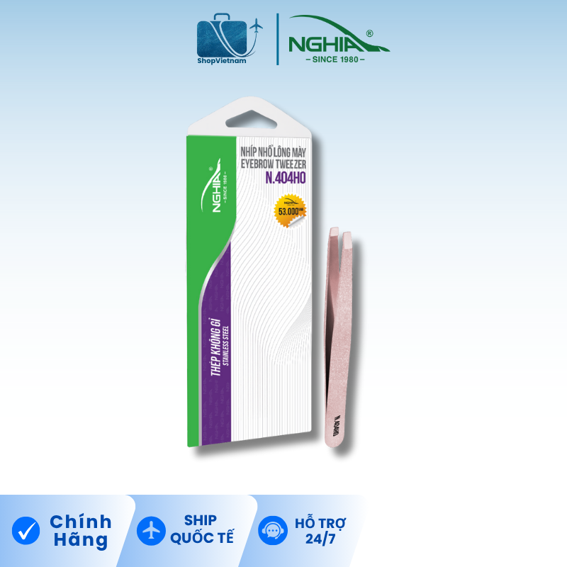 Nhíp nhổ lông mày Kềm Nghĩa N.404 - Màu hồng