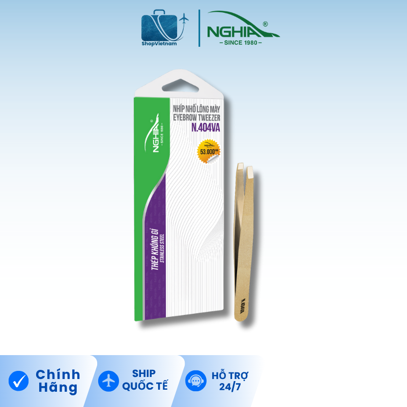 Nhíp nhổ lông mày Kềm Nghĩa N.404 - Màu vàng