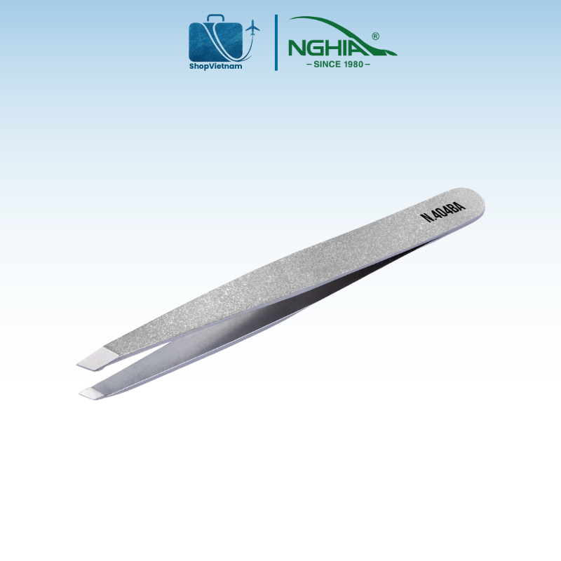Nhíp nhổ lông mày Kềm Nghĩa N.404 - Màu bạc 2