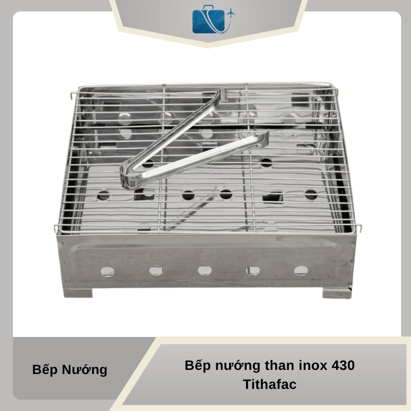 Bếp Nướng Than Inox 430 Tithafac 35x25x10cm
