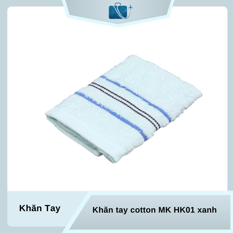 Khăn Tay Cotton MK HK01 28x40cm Xanh