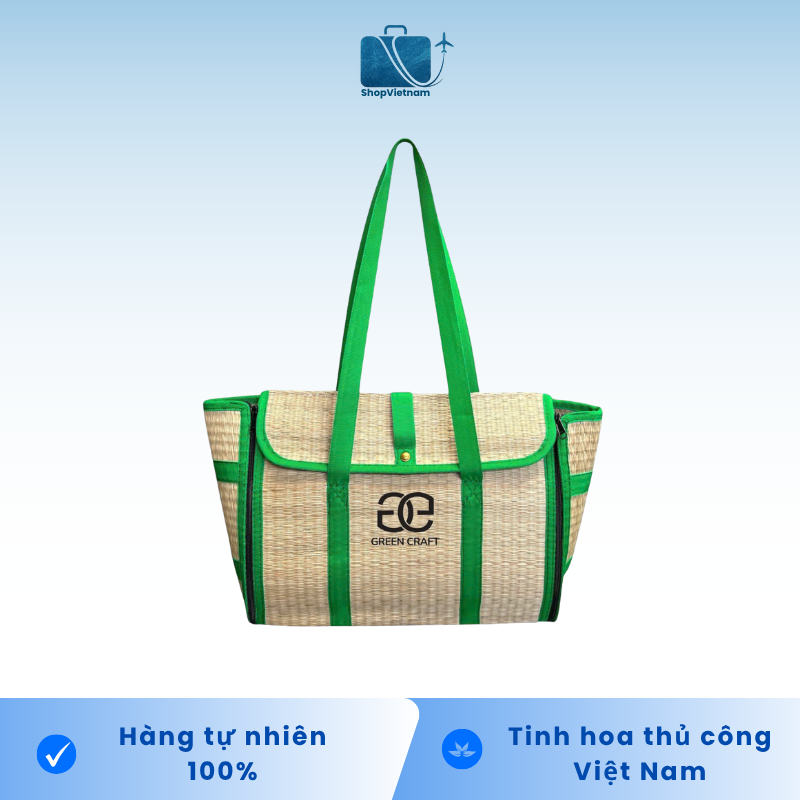 Túi Cói Gập Green Craft - Màu Xanh