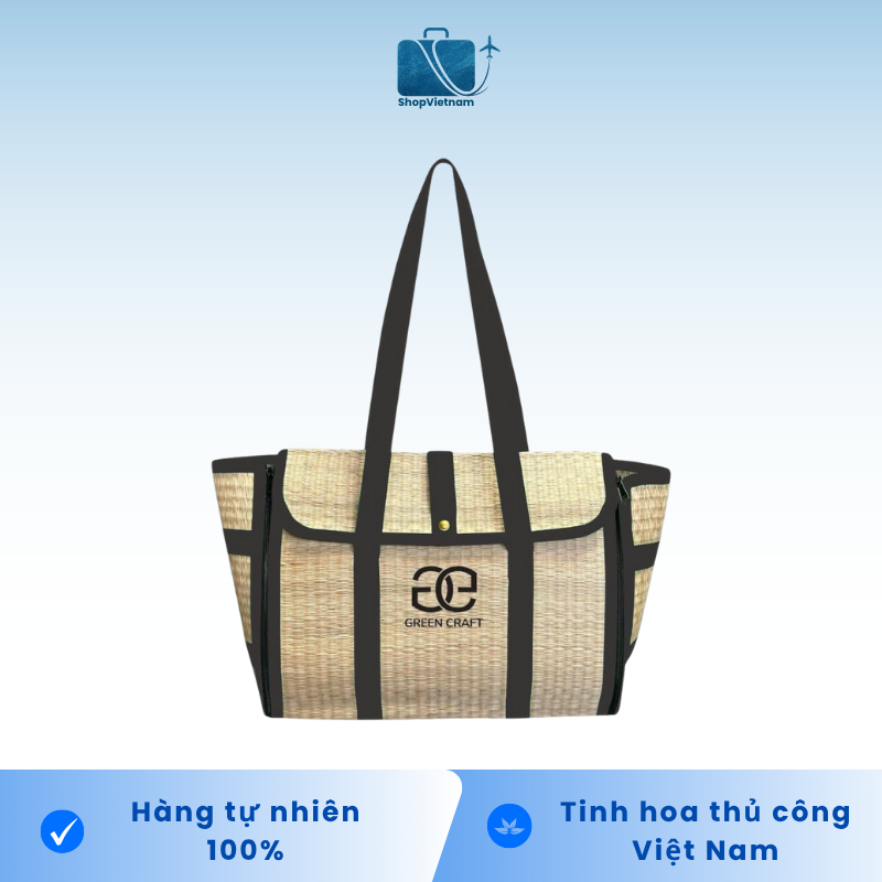 Túi Cói Gập Green Craft - Màu Đen