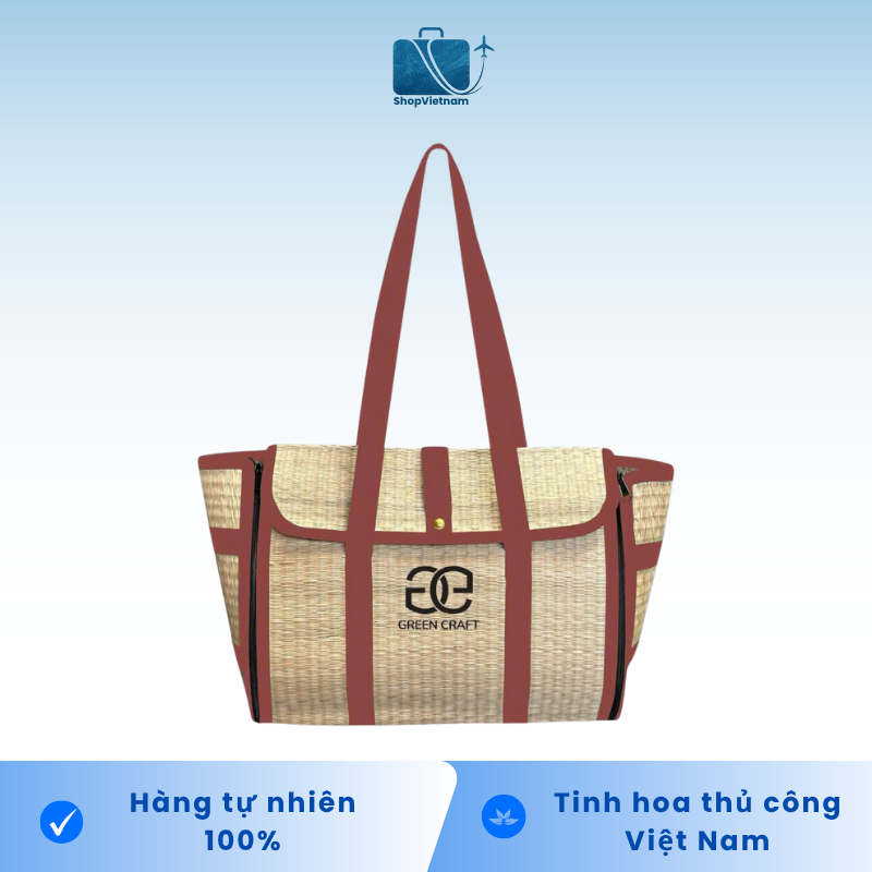 Túi Cói Gập Green Craft - Màu Nâu