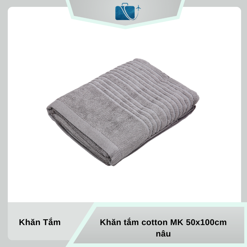 Khăn Tắm Cotton MK XK21 50x100cm Nâu