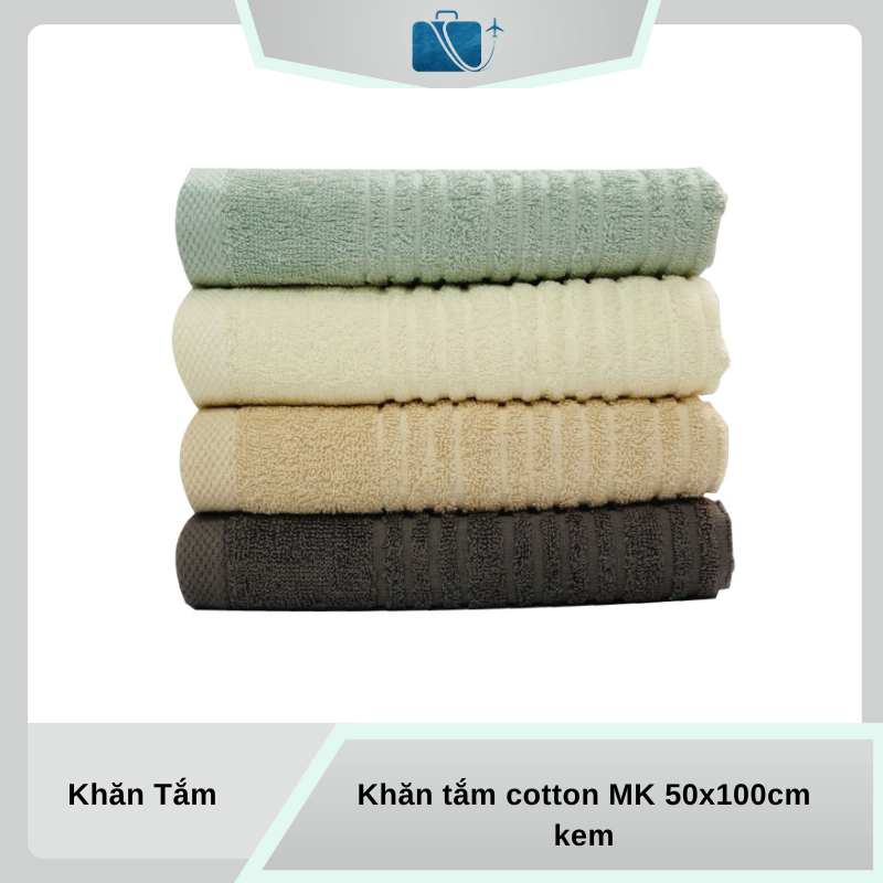 Khăn Tắm Cotton MK XK21 50x100cm Màu Kem