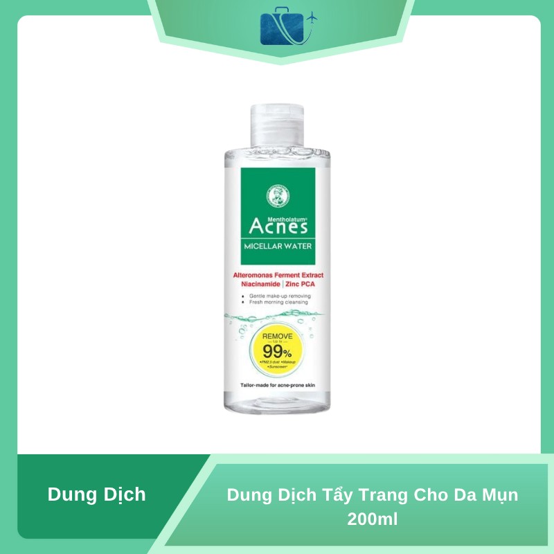 Dung dịch tẩy trang cho da mụn Acnes Micellar Water 200G