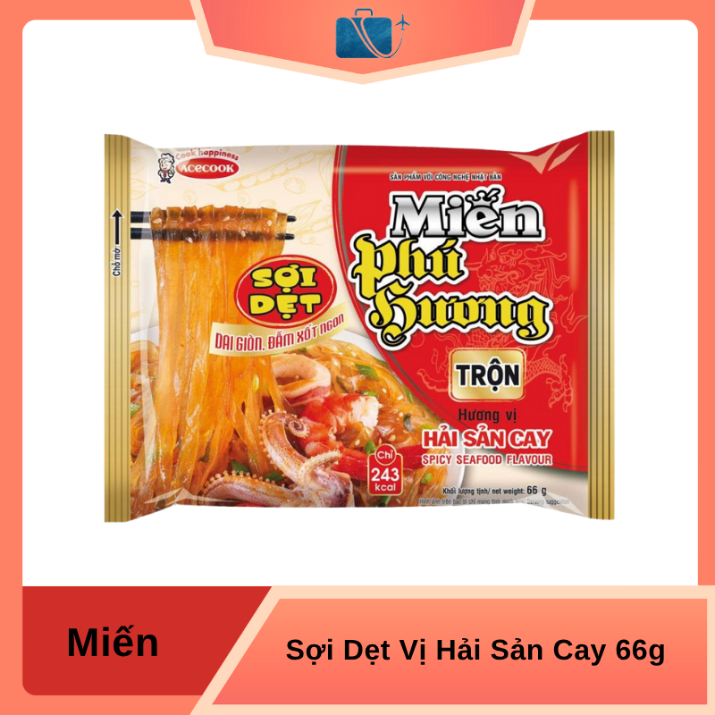 Miến Trộn Phú Hương Sợi Dẹt Vị Hải Sản Cay 66g