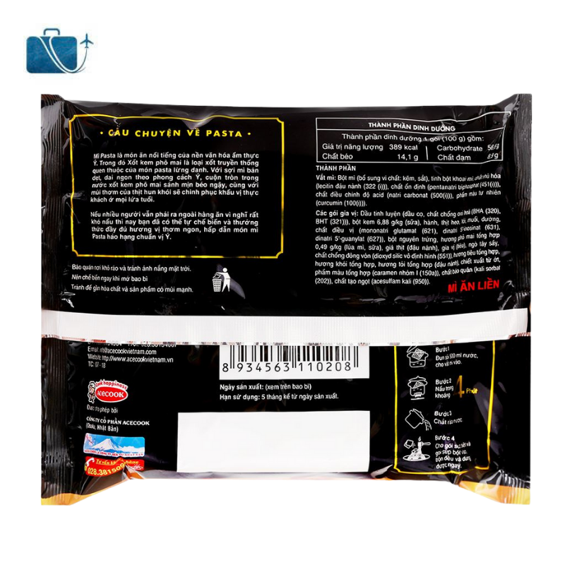 Mì Spaghetti Bistro Xốt Kem Phô Mai Kiểu Ý Gói 100g 4