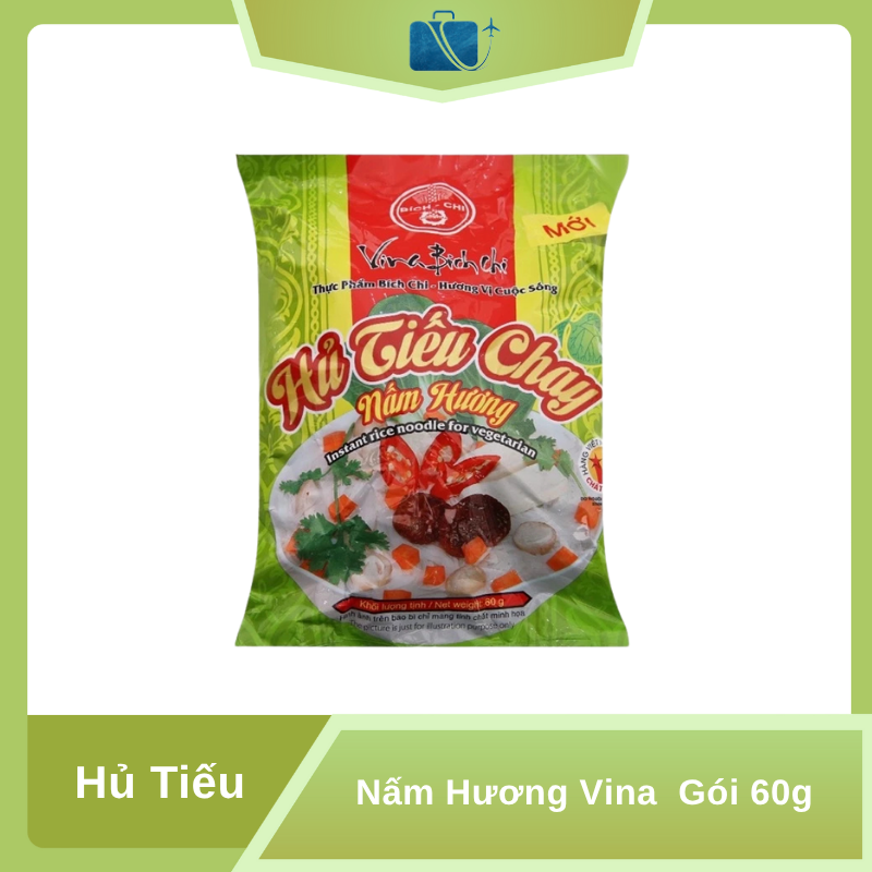 Hủ Tiếu Chay Nấm Hương Vina Bích Chi Gói 60g
